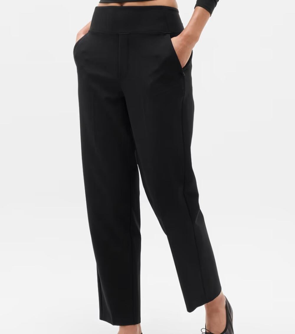 Athleta Black Work Pants Stretch Office Business Casual Travel Trousers
